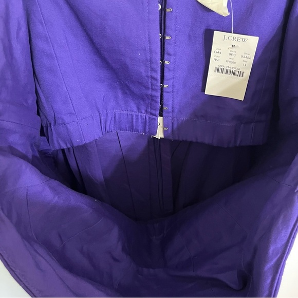 NWT J. Crew Classic Strapless Cotton Cady Cocktail Party Dress Size 14 Purple - Picture 5 of 14